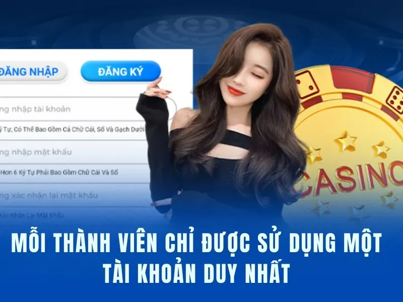 Lưu ý rằng mỗi thành viên chỉ được sở hữu một tài khoản duy game duy nhất